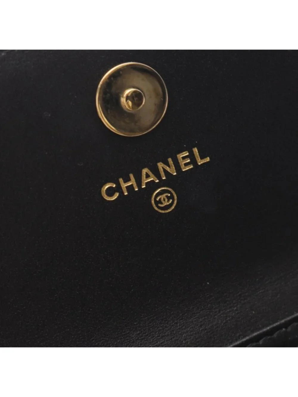 Chanel Shoulder Bag Quilted Pearl Chain Black Lambskin Wallet